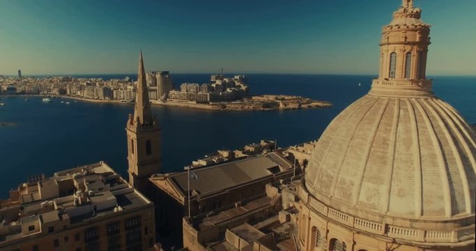 Aerial shot flying near Saint Paul's Cathedral