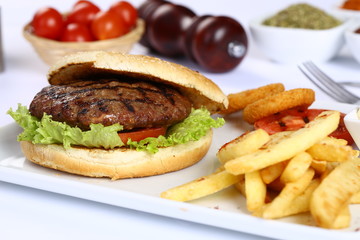 Burger closeup detail