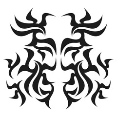 Ornamental abstract ink shape. Simple tattoo. Tribal sign. 