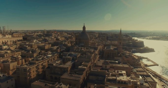 Rotating around Basilica of Mount Carmel in Valletta Malta