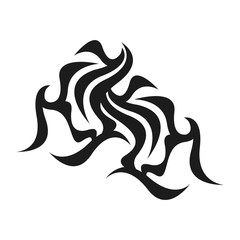 Ornamental abstract ink shape. Simple tattoo. Tribal sign. 