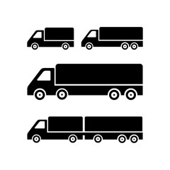 Truck vector icon on white background