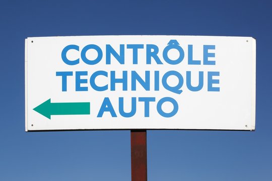 Panneau contrôle technique automobile