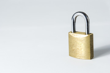 Naklejka premium Padlock on gray background