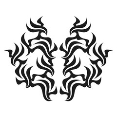 Ornamental abstract ink shape. Simple tattoo. Tribal sign. 