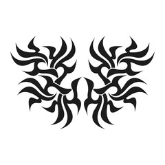 Ornamental abstract ink shape. Simple tattoo. Tribal sign. 