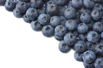 healthy background. blueberries isolated on white background. top view