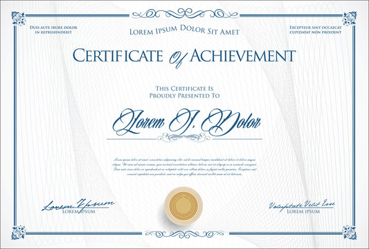 Certificate or diploma retro template vector illustration