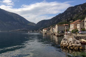 Boka Bay, Montenegro. First rays of sun