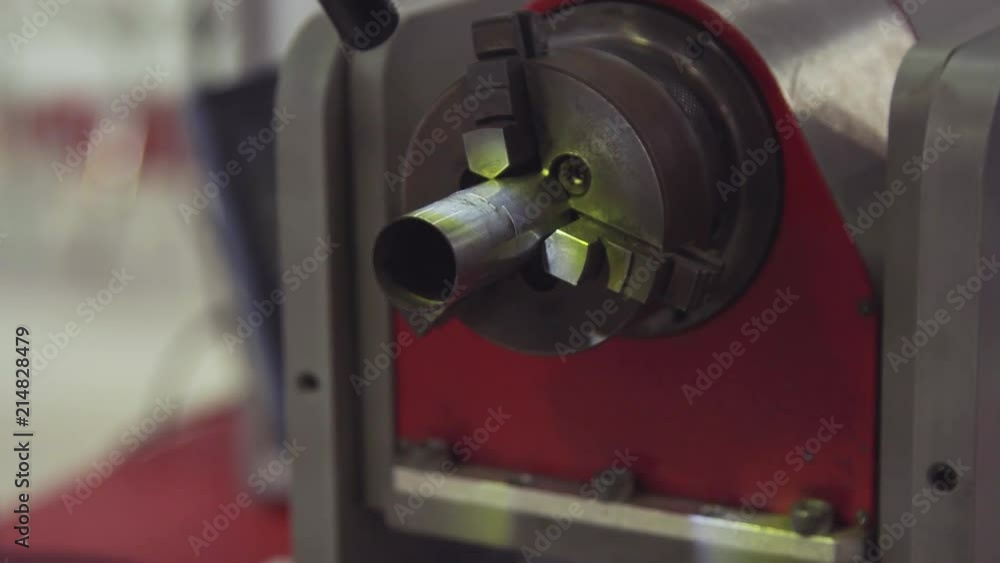Poster robot welding process at workshop. high precision modern tool in heavy industry. automatic work. tec