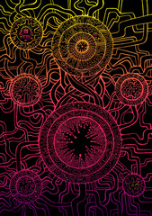 Decorative, abstract, background, psychedelic ethnic style