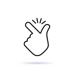 Thin line snap finger like easy logo