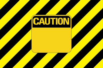 warning stripes with caution label