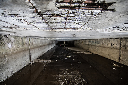 abandoned old dark tunnel