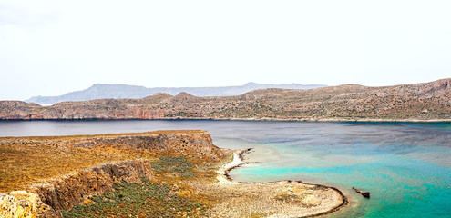 Fototapeta premium Crete. Fort Gramvousa. The azure waters around the island