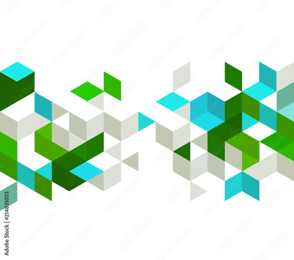 Poster Abstract background with color cubes and grid