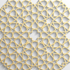 Background with 3d seamless pattern in Islamic style