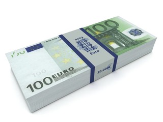 Obraz na płótnie Canvas euro money bills 3d illustration