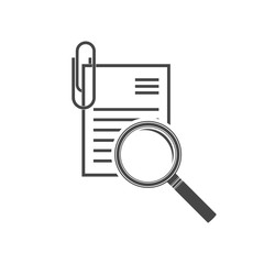 Verification and review concept, magnifier on