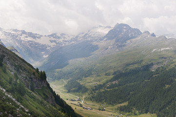 Naklejka premium Sils, Val Fex, Fextal, Wanderweg, Wanderer, Marmorè, Fexgletscher, Alpen, Oberengadin, Graubünden, Sommer, Schweiz