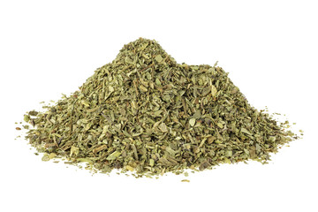 Italian herb seasoning on a white background