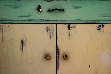 Schubladen eines alten Schrank in Vintage Stilrichtung