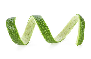 Fresh lime peel isolated on a white background. Healthy food.
