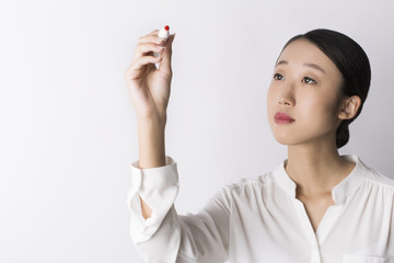 Young woman, bussines portrait on white background