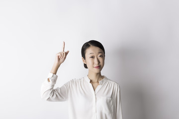 Young woman, bussines portrait on white background