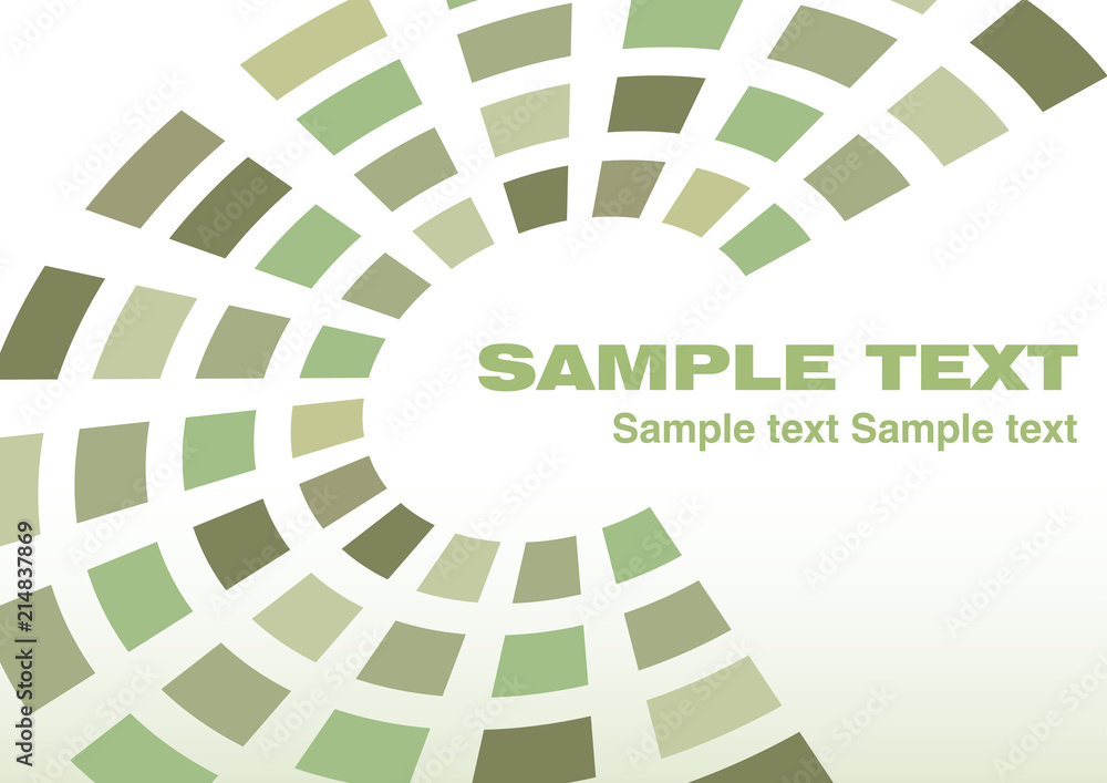 Poster abstract template with green and brown geometric shape