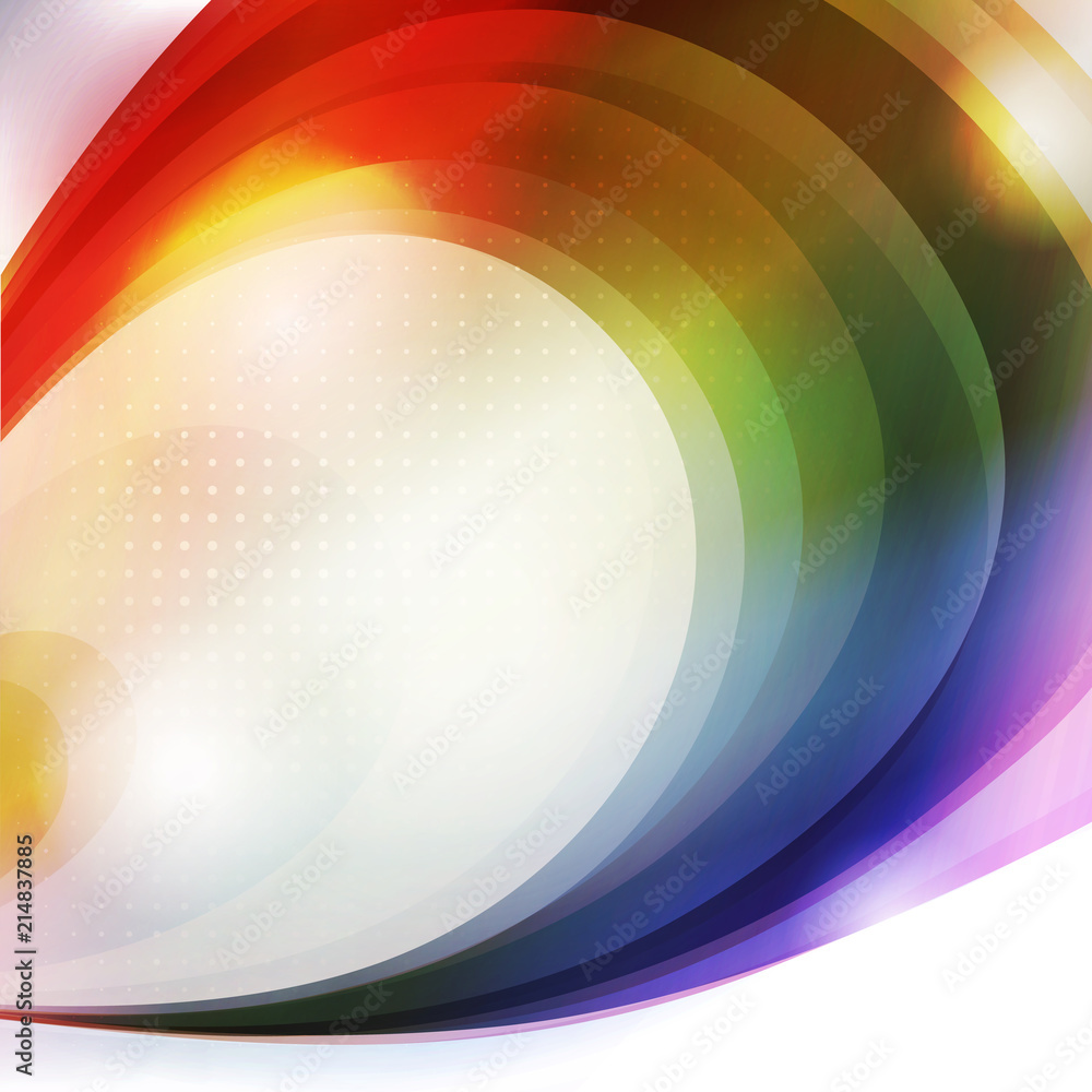 Poster Iridescent background with a rainbow curve. Vector