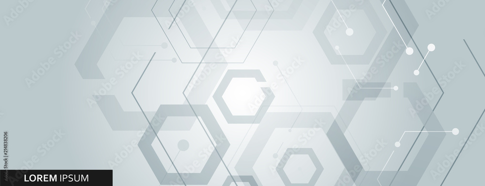 Poster vector connected hexagon banner design