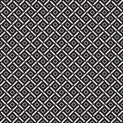 Monochrome Geometric Seamless Pattern. Black and white style pattern with squares