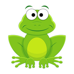 Cute funny cartoon frog.