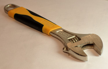 adjustable wrench on the table