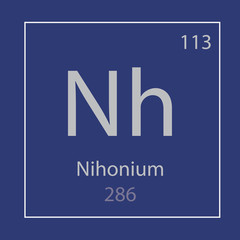 Nihonium Nh chemical element icon- vector illustration