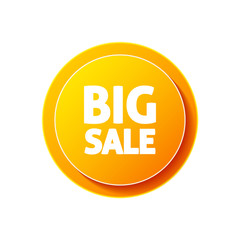 Big sale circular icon on white background
