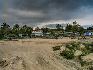 Fototapeta na wymiar Hütten, abseits des Tourismus, Thailand