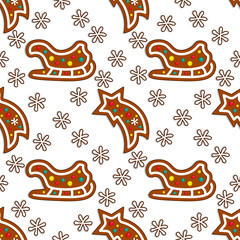 Gingerbread candy seamless pattern