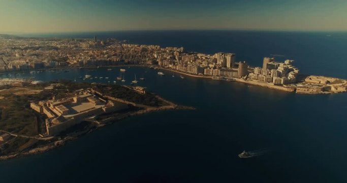 Wide Aerial shot of Sliema Malta