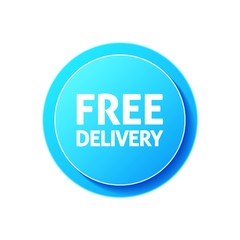 Free delivery circular icon on white background