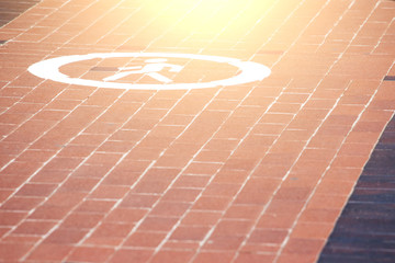 pedestrian sign on the tile