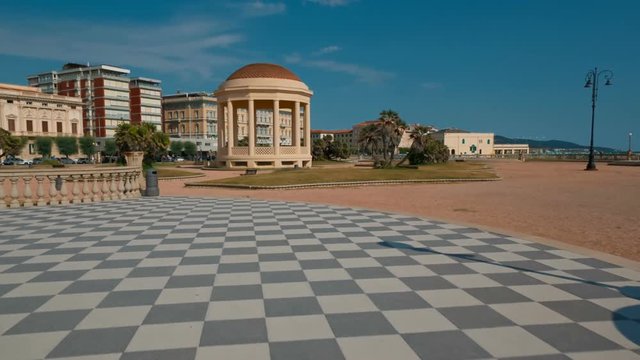 Picturesque POV walk through the exquisite Terrazza Mascagni in the amazing Tuscan city of Livorno, Italy.  Built in the 1920s, the Terrazza is a chequered belvedere facing the sea with 8,700 sq. m.