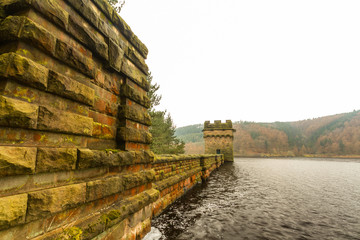 Ladybower reservoir and Derwent Dam in Derbyshire