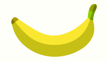 Isolated Banana on White Background.