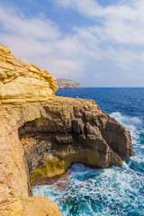 Wied iz Zurrieq, Malta. Picturesque rocks above the water
