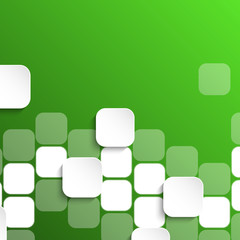 Fototapeta na wymiar Design Template - Abstract Squares Green Background