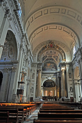 Fototapeta na wymiar Bologna, Italy, Saint Peter Cathedral interior. 