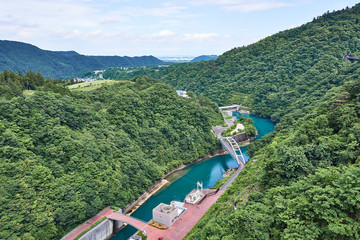 神奈川県　宮ヶ瀬ダム下流の景色
