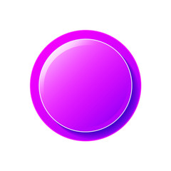 Purple glossy button isolated on white. illustration for your design